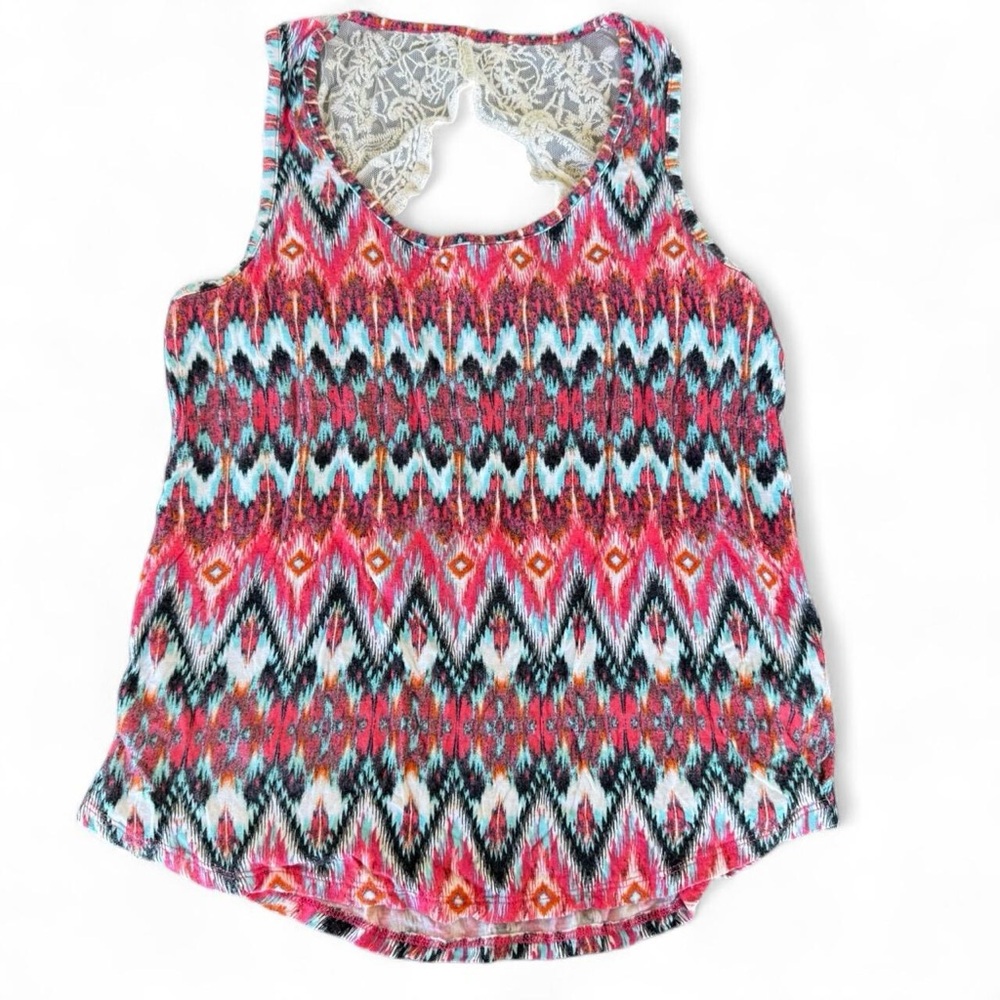 No Boundaries Multicolor Aztec Print Tank Top